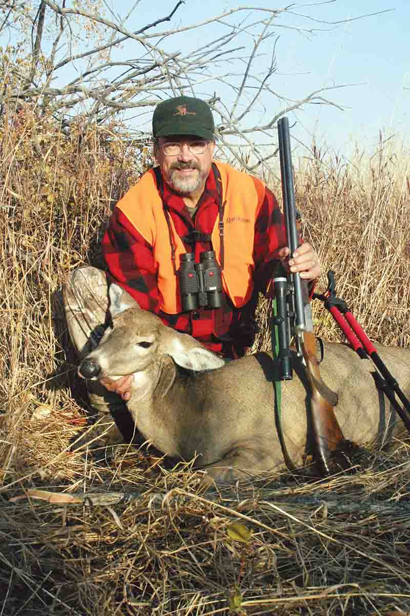 The first big-game animal shot with John’s rifle was a whitetail doe, using the Hirtenberger factory ammunition and a 4x Hensoldt scope.